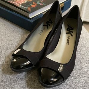 AK Ann Klein Sport Black Wedge Shoes
